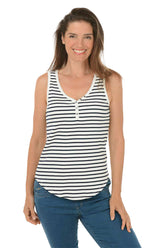 Nautical Striped Ribbed Tank