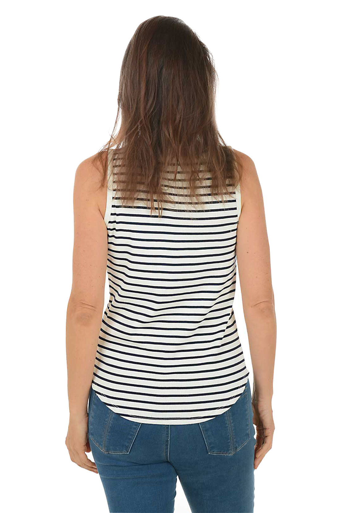 Nautical Striped Ribbed Tank