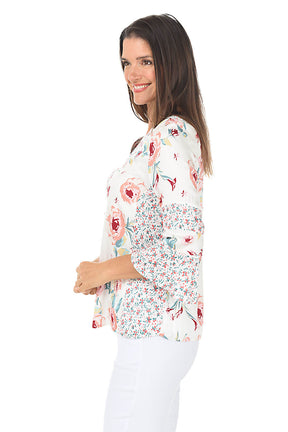 Blooming Roses Bell Sleeve Tunic
