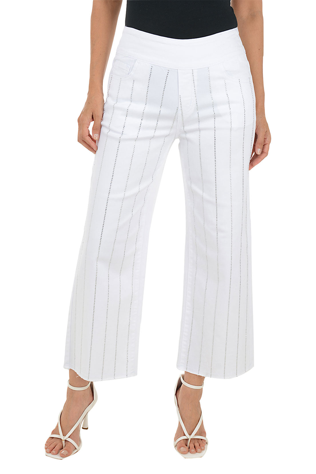 ☆NOT4NERD☆ Banding One Tuck Wide Denim Pants Ivory PT048I NOT4NERD Banding One Tuck Wide Denim Pants (Ivory) – K'ASE