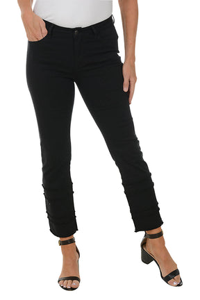 Frayed Tiered Denim Ankle Pant