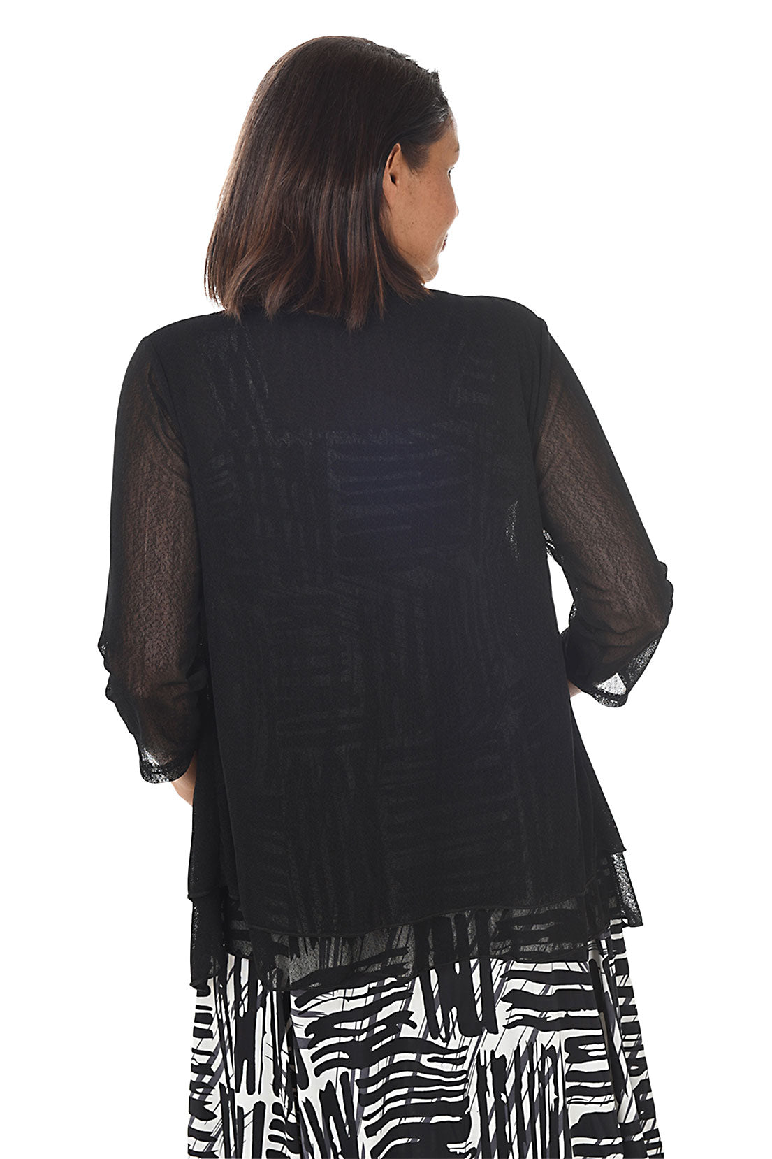 Solid Mesh Layered Cardigan
