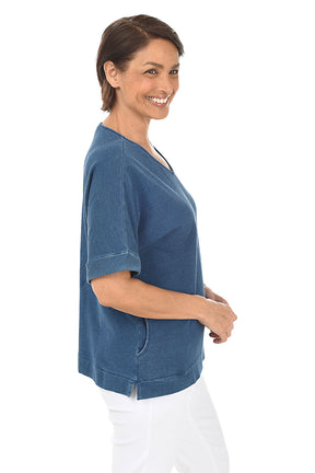 French Terry Pocketed Elbow Sleeve Tee