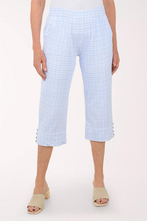 Plaid Pull-On Capri Pant