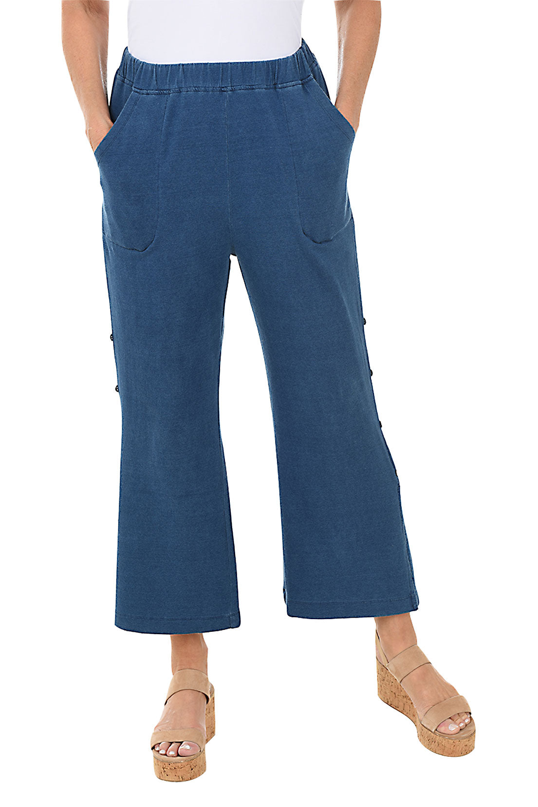 Button Side Pull-On Flood Pant