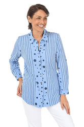 Spotted Slub-Knit Button Front Shirt