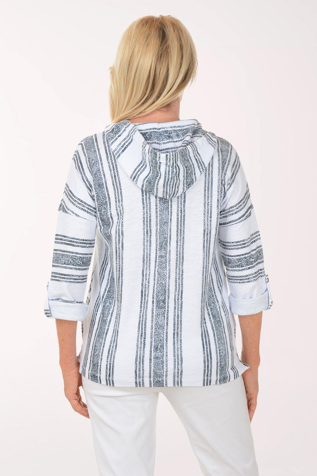 Shadow Stripe Cotton French Terry Hoodie