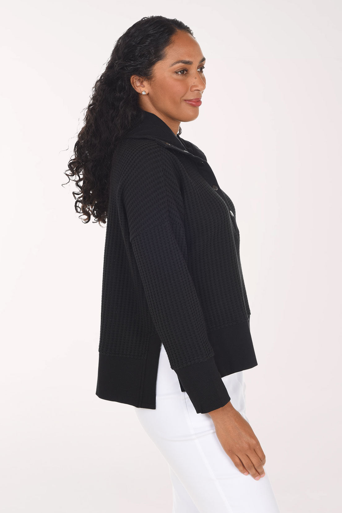 Waffle Knit Henley Top