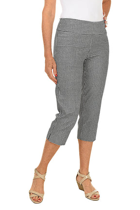 Checkered Pull-On Crop Pant