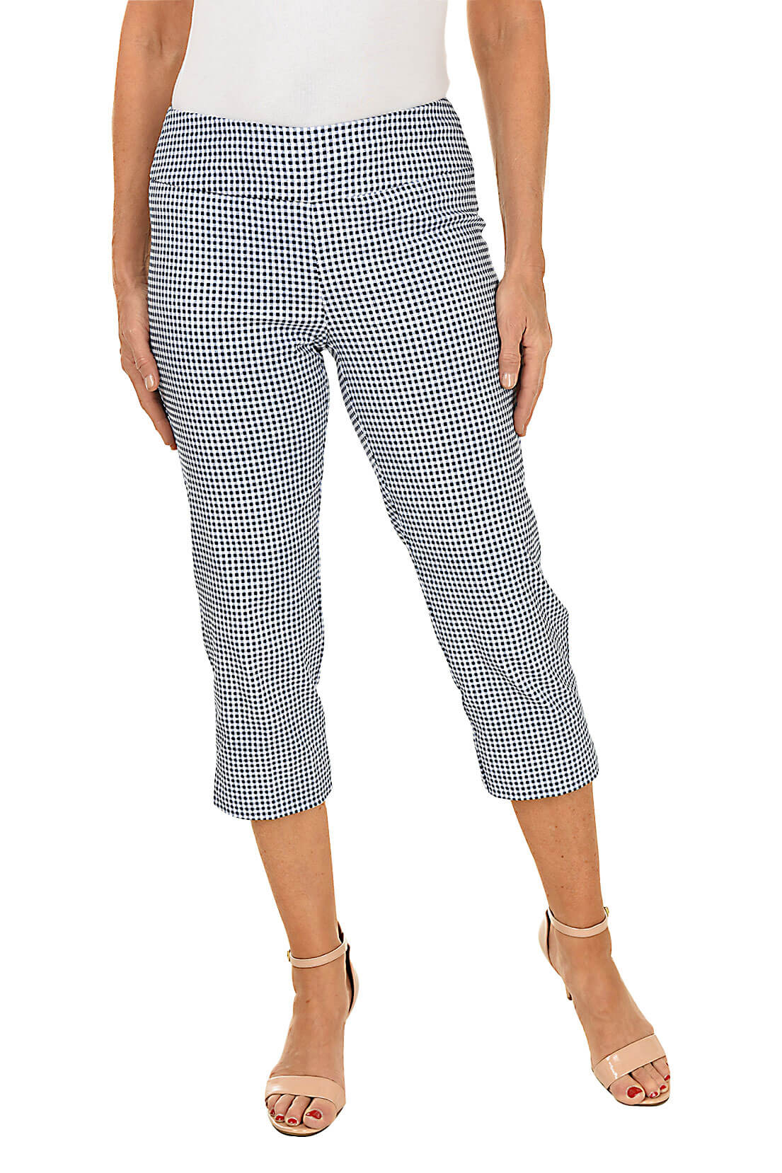 Checkered Pull-On Crop Pant