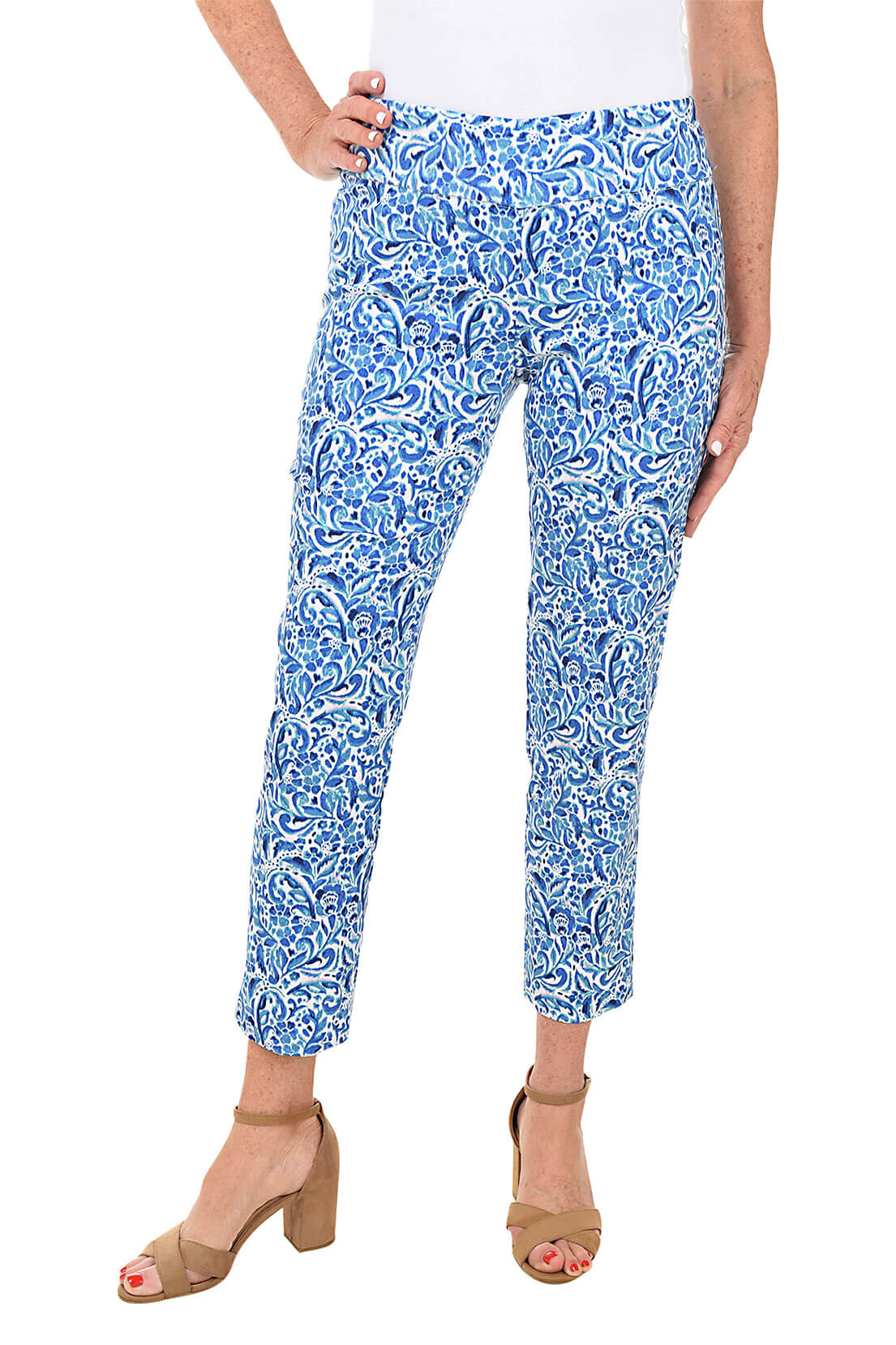 Floral Nebulas Pull-On Ankle Pant