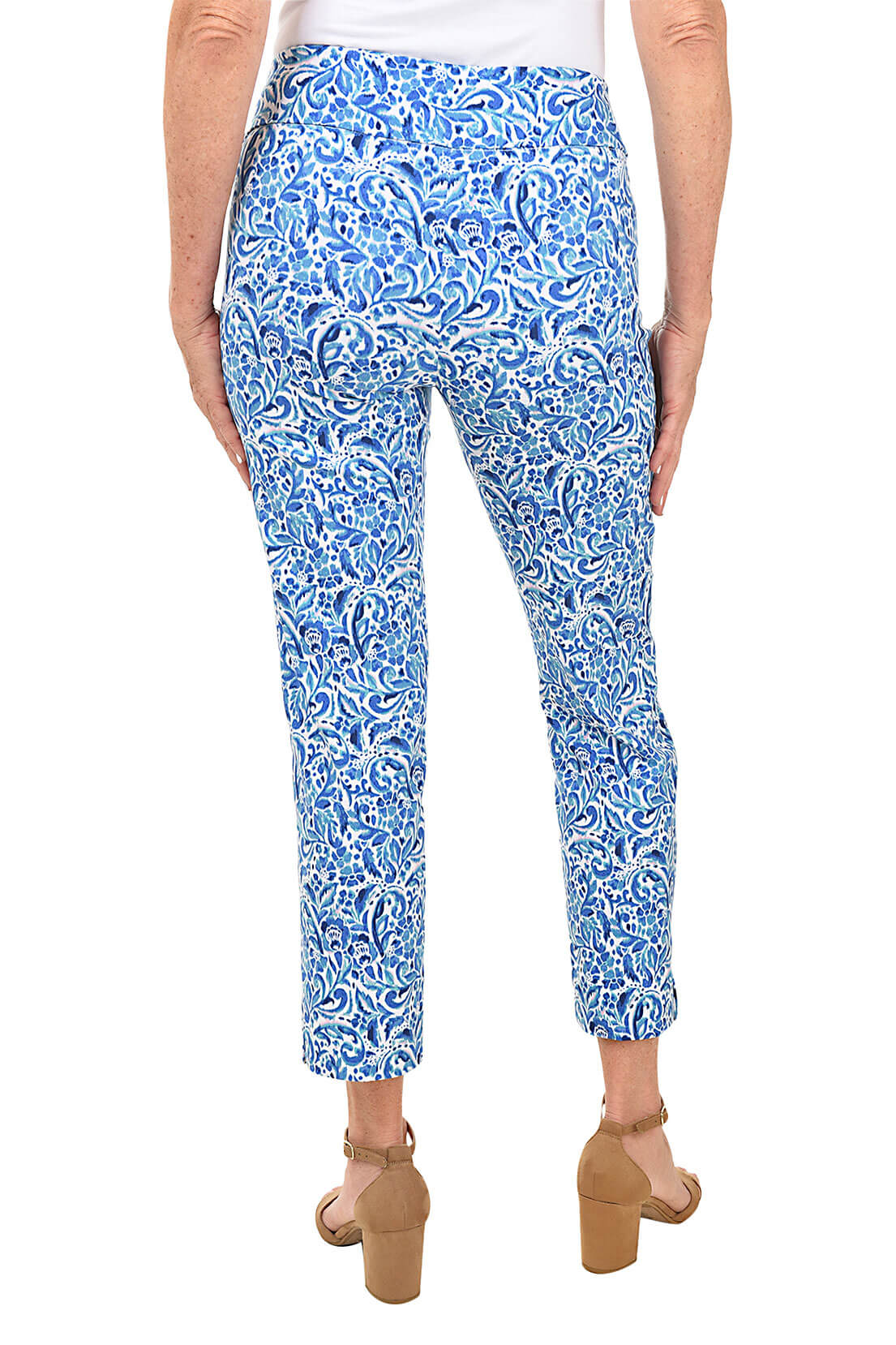 Petite Floral Nebulas Pull-On Ankle Pant