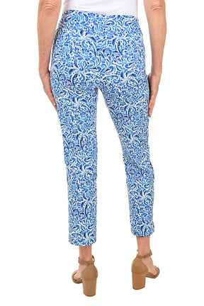 Petite Floral Nebulas Pull-On Ankle Pant