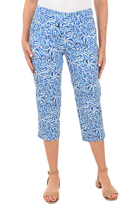 Floral Nebulas Pull-On Crop Pant