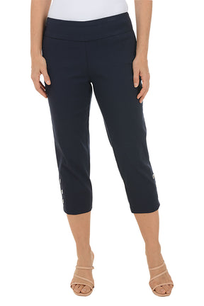 Petite Grommet Hem Pull-On Crop Pant