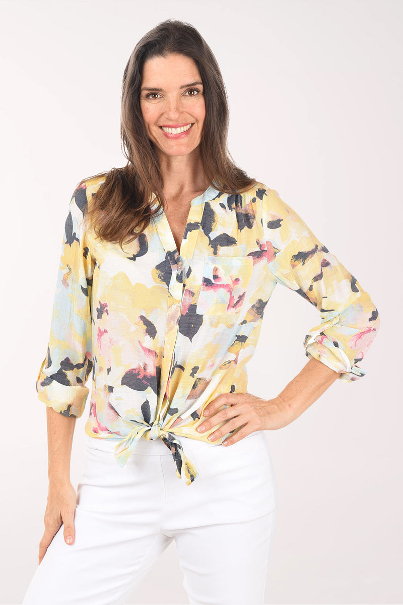 Falling Flowers Button-Front Blouse | Zac and Rachel