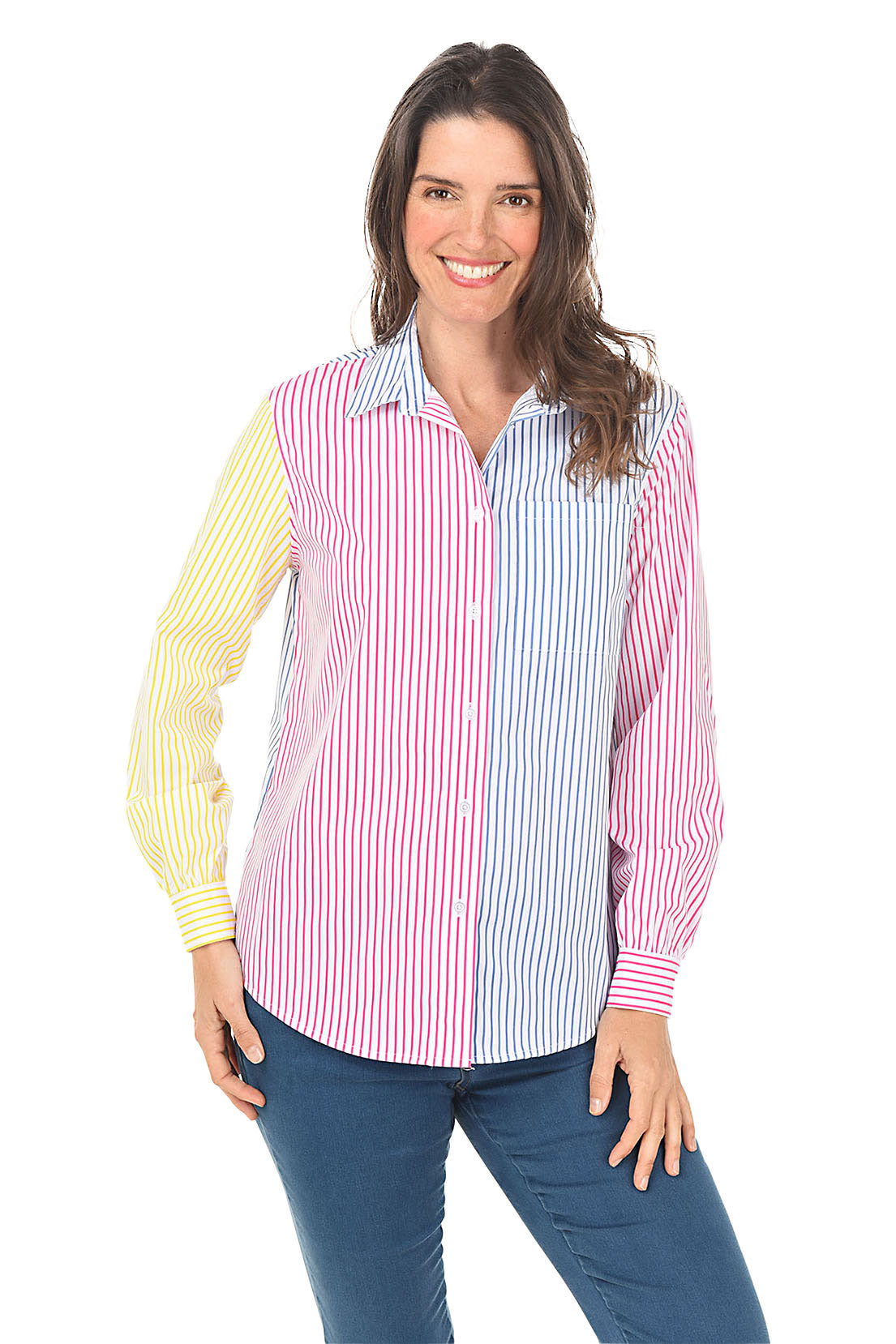 Colorblock Striped Long Sleeve Shirt