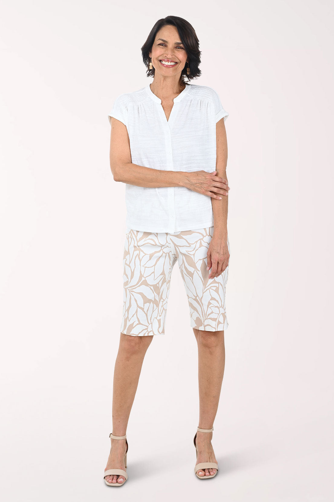 Coconut Floral Pull-On Bermuda Short