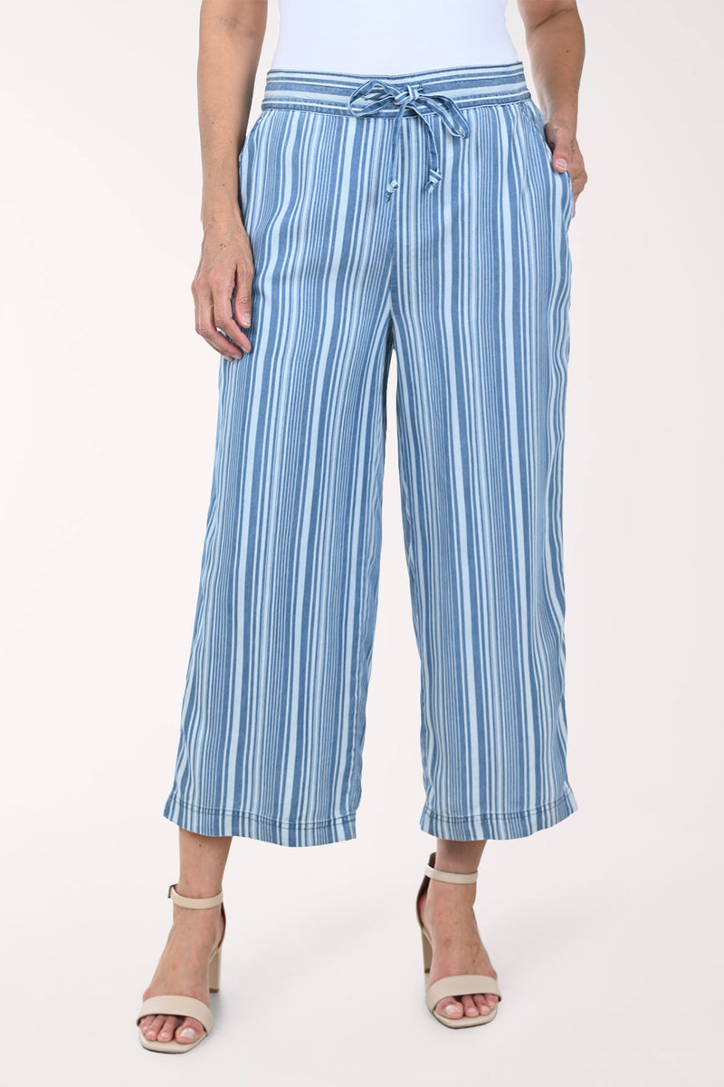 Striped Chambray Tencel Drawstring Pant | Zac and Rachel