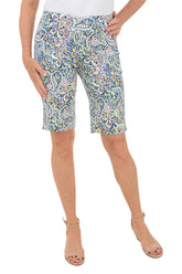 Coral Paisley Pull-On Bermuda Short