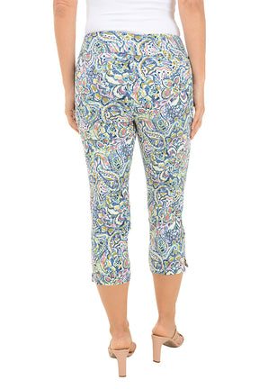 Coral Paisley Pull-On Crop Pant