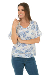 Venice Floral Crochet V-Neck Blouse