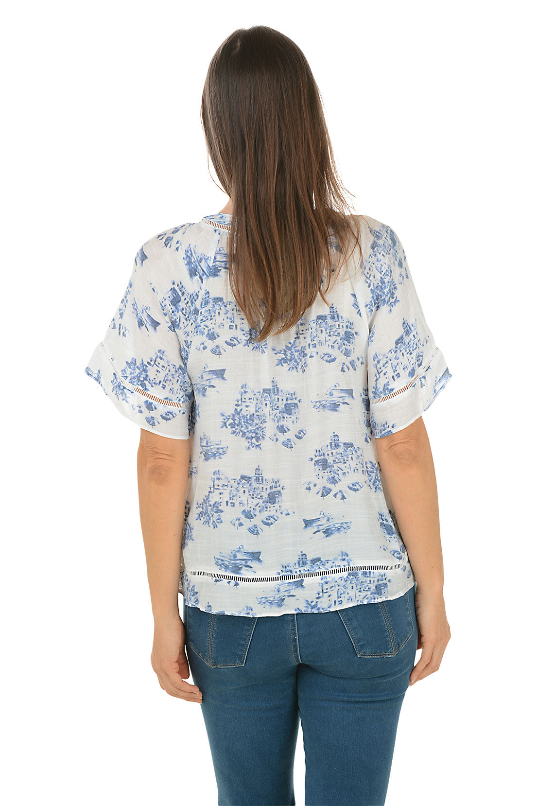 Venice Floral Crochet V-Neck Blouse