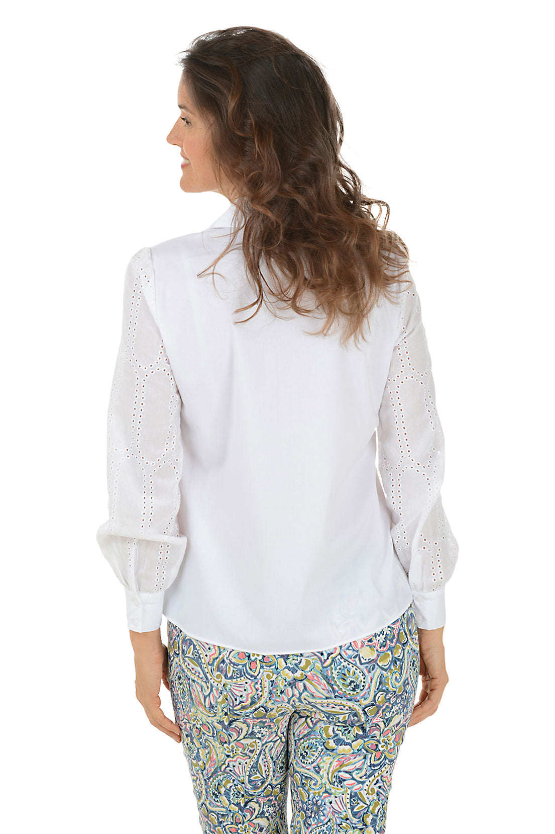 Petite Eyelet Sleeve Shirt