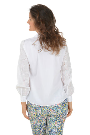 Petite Eyelet Sleeve Shirt