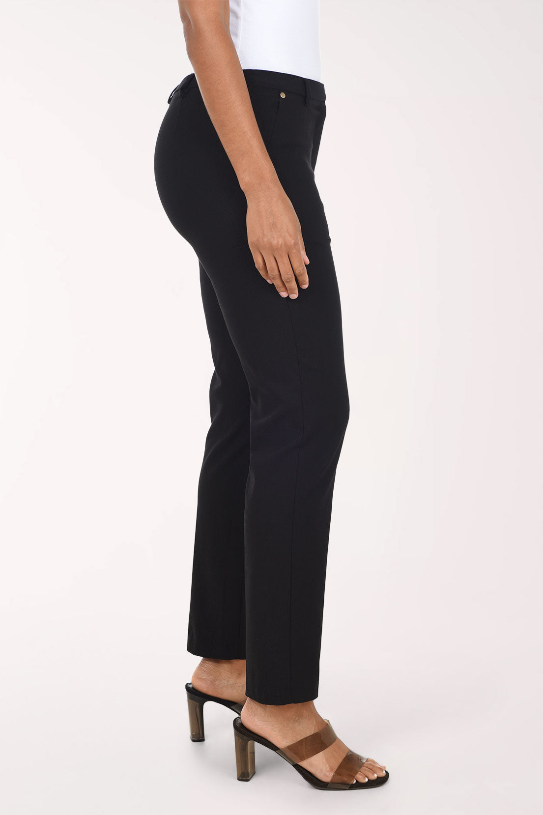 Solid Herringbone Slim Leg Pant