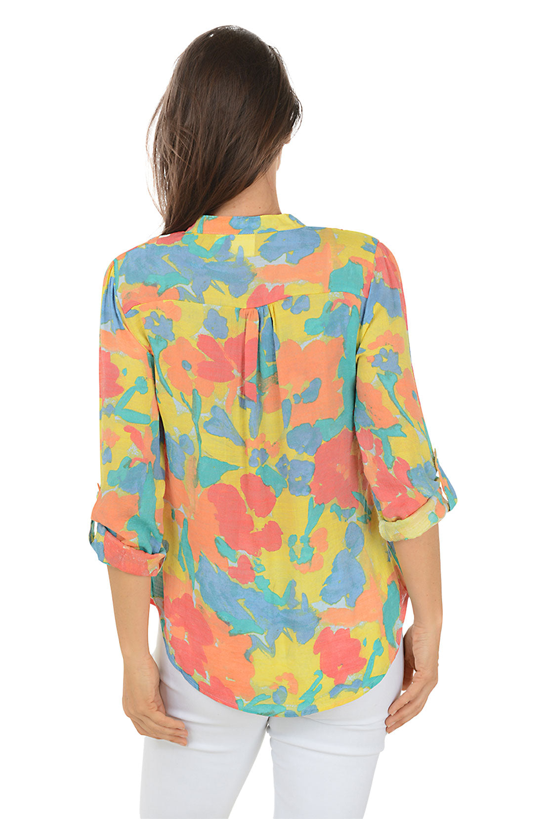 Bold Blooms Pleated Front Blouse