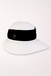 White hat with a black band