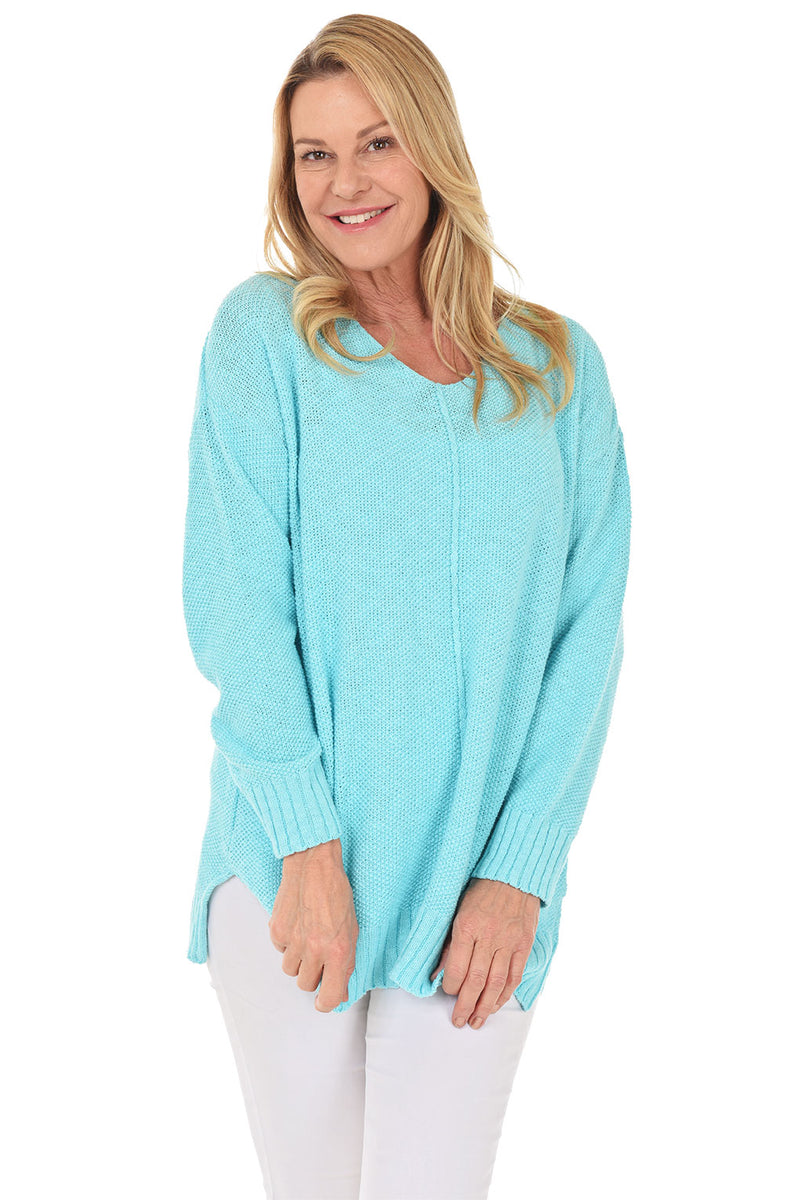 100% Cotton V-Neck Tunic Sweater | Avalin | Made in the USA