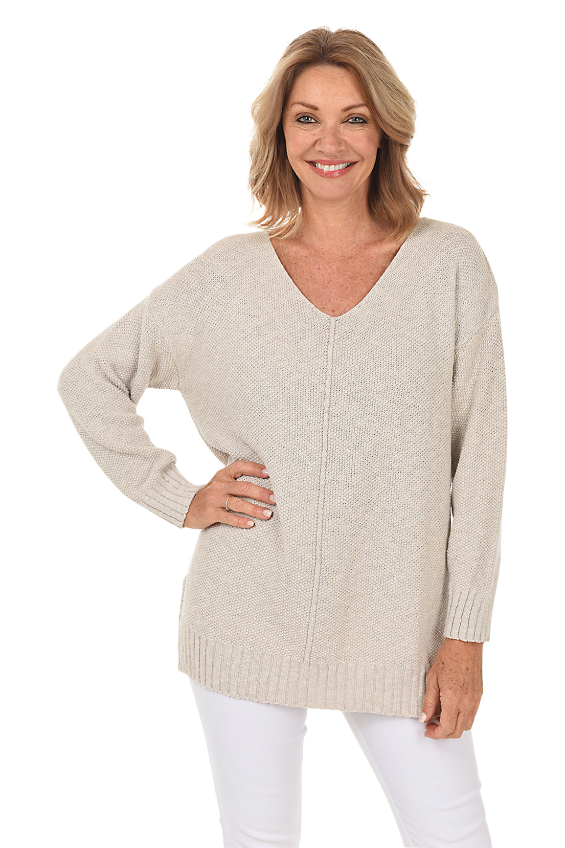 AVALIN V-Neck Tunic Sweater