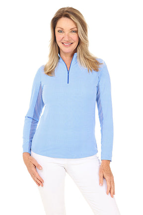 IBKUL Mini Check UPF50+ Sun Shirt