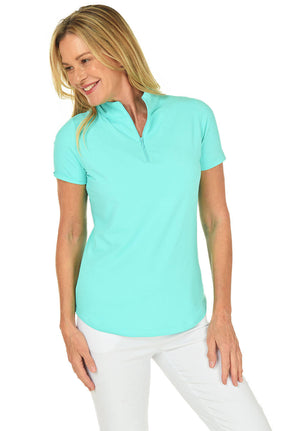 Short Sleeve Mock Neck UPF50+ Sun Shirt