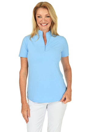 Short Sleeve Mock Neck UPF50+ Sun Shirt