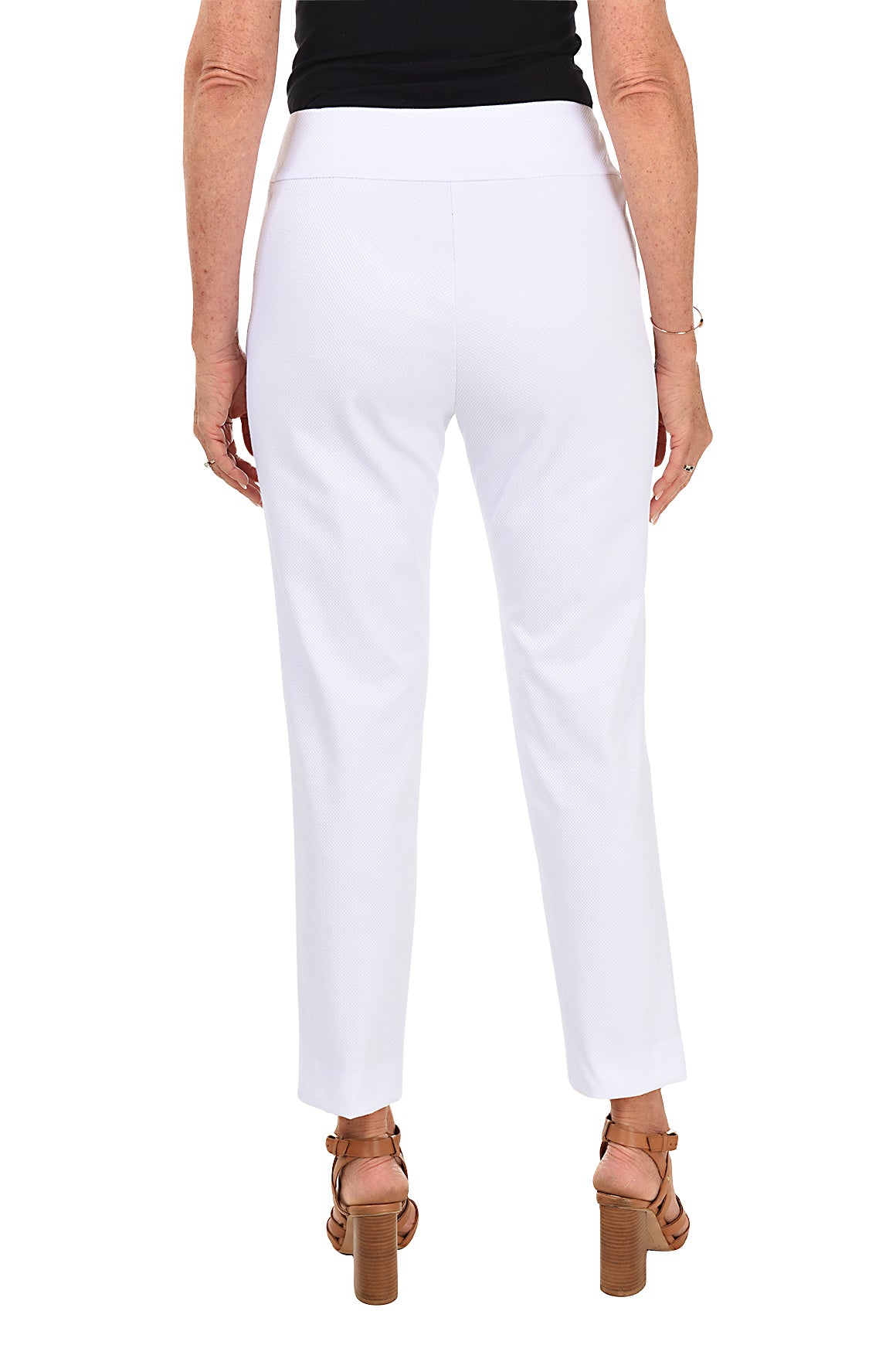 KRAZY LARRY Textured Pique Pull-On Ankle Pant