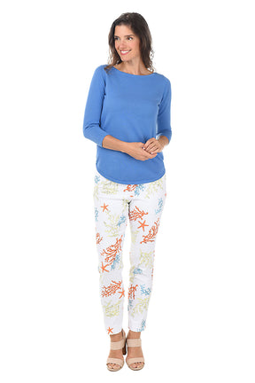 Coral Reef Pull-On Ankle Pant
