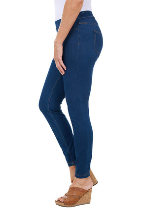 🆕️TIME AND TRU Jeggings Women High Rise Stretch Fitted Denim Fabric Pull  On MED