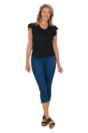 Pull on top capri jeggings