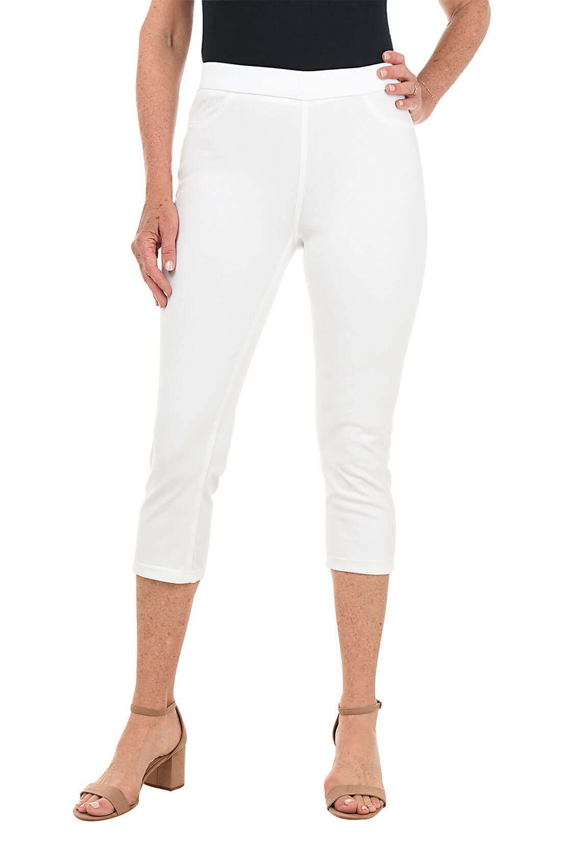 White jegging capris discount