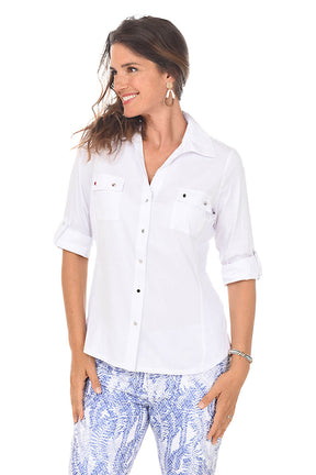 Double Pocket Button-Front Shirt