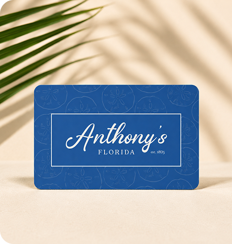 Anthony's e-gift card on a softly lit surface